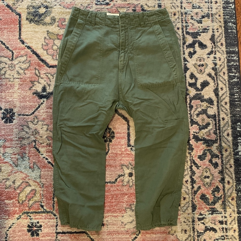 Nili Lotan Olive Luna Cropped Pant